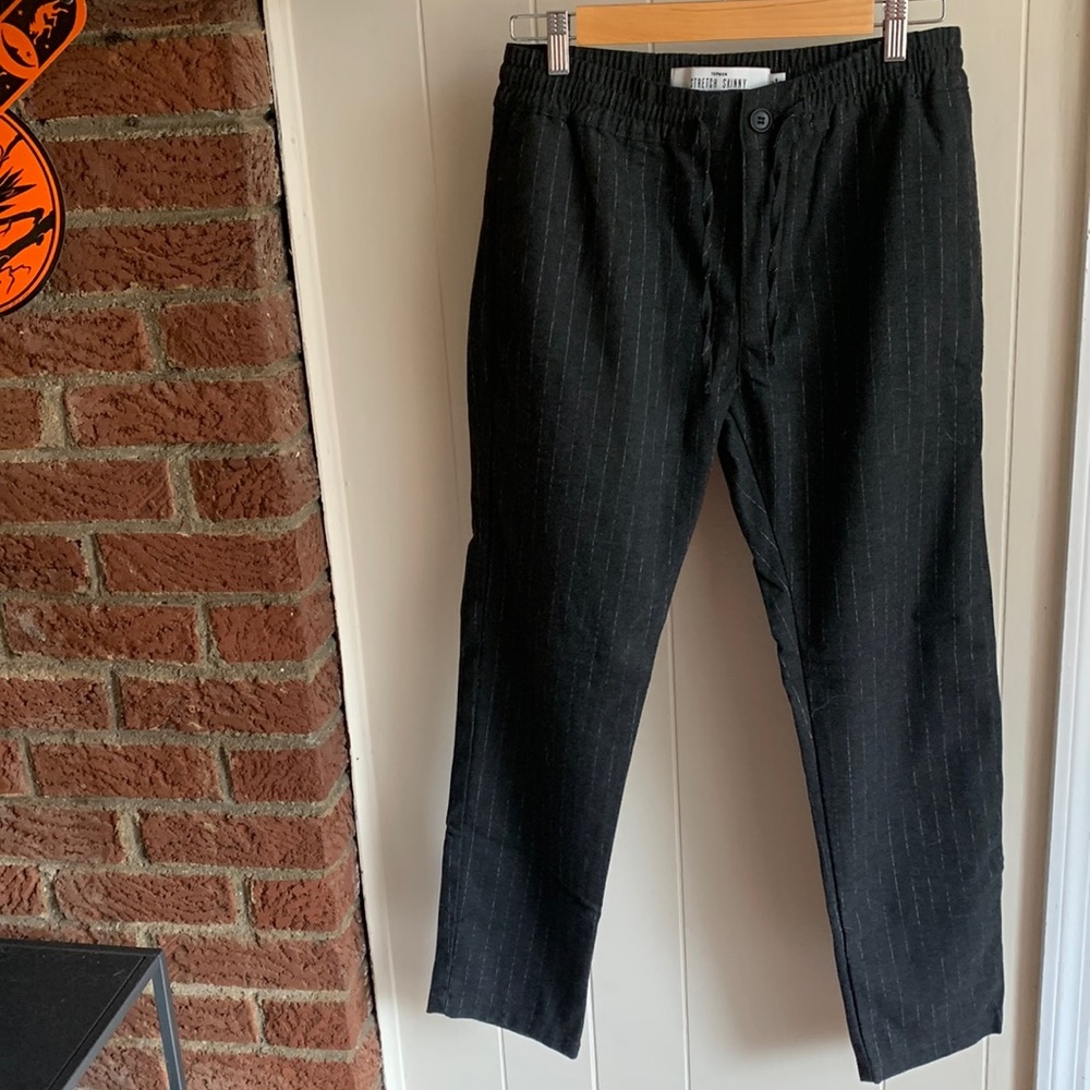 Topman pinstripe stretch skinny pants
